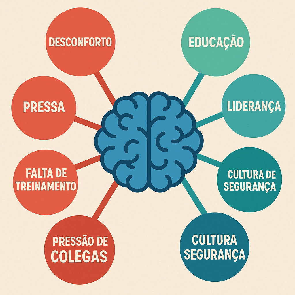 barreiras mentais EPIs desconforto pressa treinamento pressão colegas educação liderança cultura segurança soluções